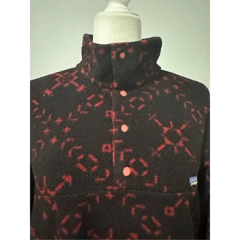 Patagonia Vintage Synchilla snap T Aztec fleece pullover sweater S/M